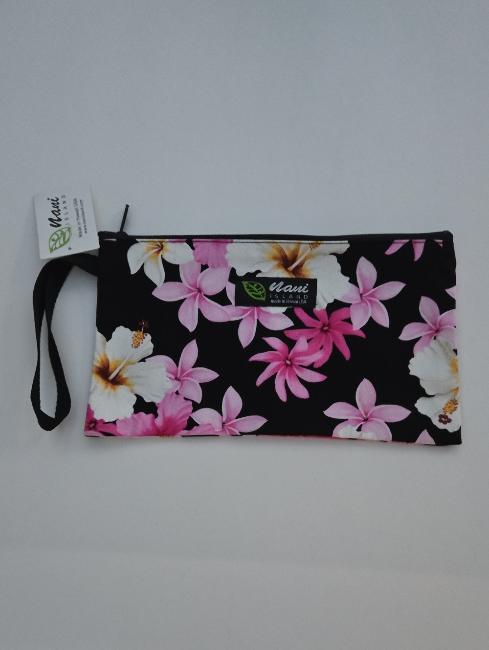 Nani Island Pink Floral Wristlet Pouch NWT 9"x5.5"